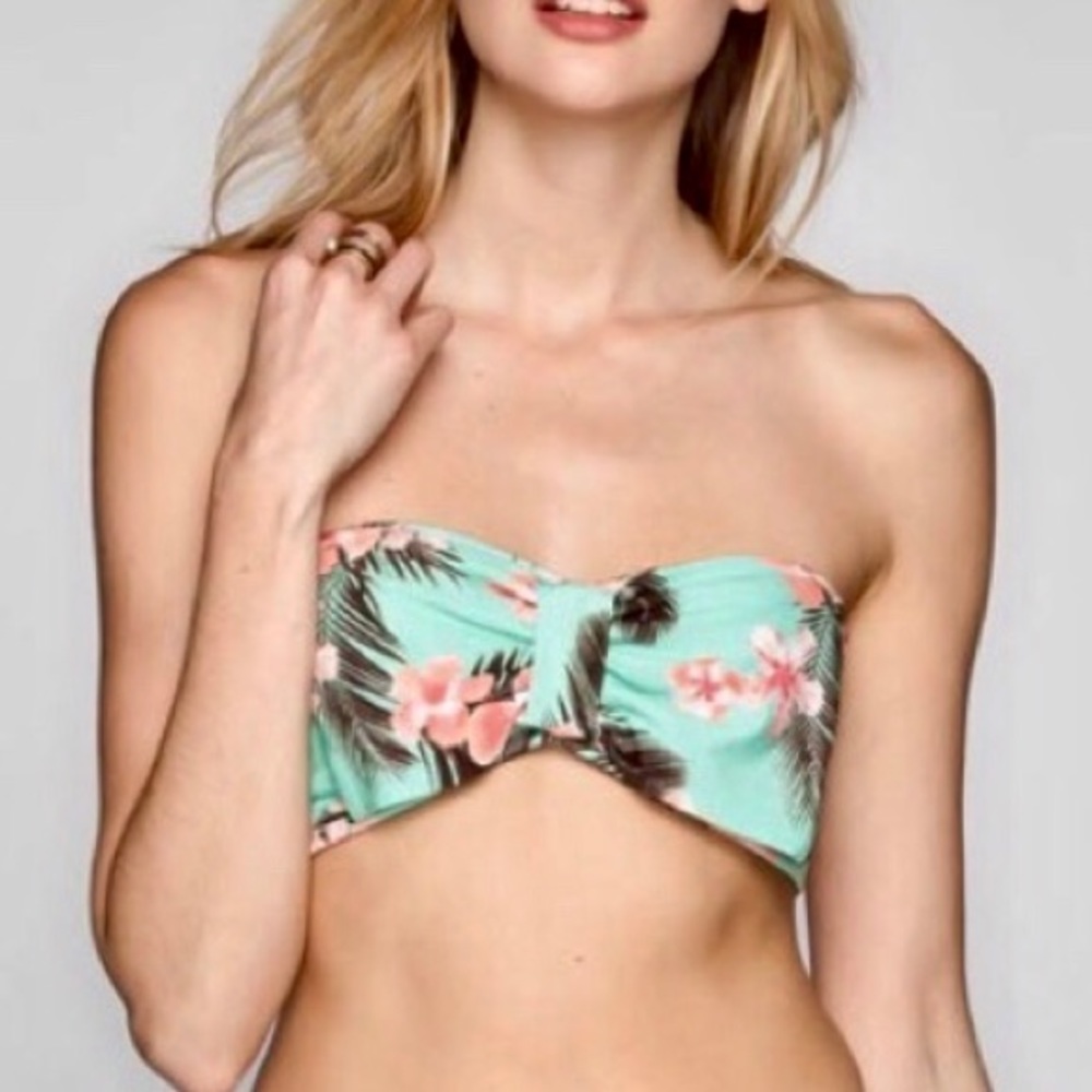 Full Tilt Tropical Floral Bandeau Top